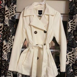 Me Jane White Double Breasted Peacoat